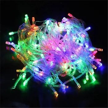 Cadena de Luz 100LED 10M de la Navidad/de la Boda/Fiesta de Luces de la Decoración de guirnalda de CA 110V 220V Impermeable al aire libre de la lámpara del led 9 led de Colores