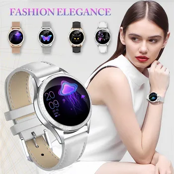 2021 Nueva KW20 Bluetooth Inteligente Reloj de las Mujeres de la Señora Soporte de Pantalla Completa del Monitor de Ritmo Cardíaco Deportes Smartwatch para IOS, Android Teléfono