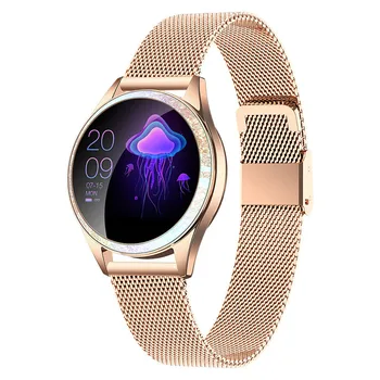 2021 Nueva KW20 Bluetooth Inteligente Reloj de las Mujeres de la Señora Soporte de Pantalla Completa del Monitor de Ritmo Cardíaco Deportes Smartwatch para IOS, Android Teléfono