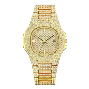 Recién Llegados De Las Mujeres Relojes De Acero Inoxidable Exquisito Calendario Reloj De Las Mujeres De Diamantes De Imitación De Lujo Casual Reloj De Cuarzo Relojes Mujer