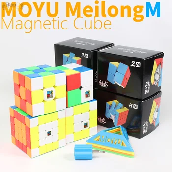 MoYu Meilong M 2x2x2 3x3x3 4x4x4 5x5x5 Magnético Cubo Mágico Velocidad Cubo de Juguete Rompecabezas Magnético Juguetes en el Aula MeilongM 2M 3M 4M 5M