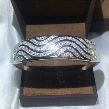 Choucong 27 Estilos hechos a Mano brazalete 5A zirconia cúbico de Oro Blanco Lleno de Partido brazaletes de las pulseras para las mujeres de los hombres de la boda accessaries