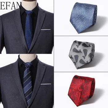 De gama alta Gravatas Para Homens Slim Corbatas para los Hombres de Corbata 8cm Regalos de Jacquard de Rayas a Cuadros con Cuello de Lazo de la Boda de Negocios Cravate Homme