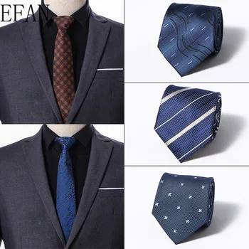 De gama alta Gravatas Para Homens Slim Corbatas para los Hombres de Corbata 8cm Regalos de Jacquard de Rayas a Cuadros con Cuello de Lazo de la Boda de Negocios Cravate Homme