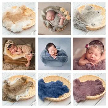Recién nacido la fotografía props fondo manta de bebé fotografía conejo manta de bebé de la fotografía de la cesta de cojín