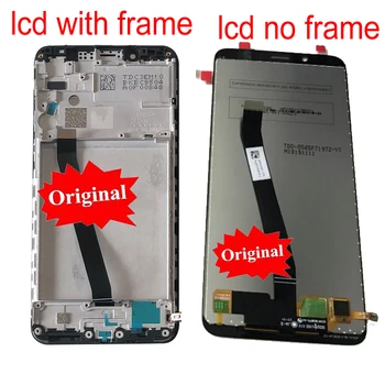 Original Mejor Trabajar el Vidrio del Sensor Para Xiaomi Redmi 7A Pantalla LCD de 10 puntos de Pantalla de Panel Táctil Digitalizador Asamblea + Marco Negro