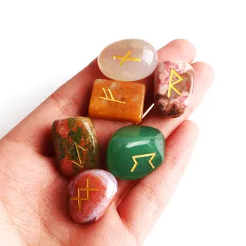 25Pcs Natural Chakra de Color de Cristal de Piedra de la Protuberancia de la Fortuna Adivinación Runas Piedras Manual de Escultura de Sanación Reiki Decoración