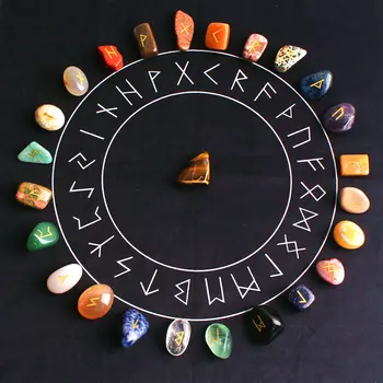 25Pcs Natural Chakra de Color de Cristal de Piedra de la Protuberancia de la Fortuna Adivinación Runas Piedras Manual de Escultura de Sanación Reiki Decoración