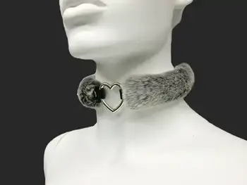 Pastel Goth Esponjoso Collar de Gargantilla de BDSM Cuero Gargantilla Mujeres Remache de las Mujeres de Cuello Arnés Ajustable de la Joyería de la Moda