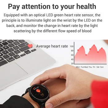 L6 Hombres Mujeres Reloj Inteligente IP68 Impermeable banda inteligente de Fitness Tracker Monitor de Ritmo Cardíaco Smartwatch Para Android IOS