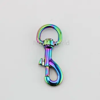 Nolvo Mundo 5-20-100pcs 6 colores 55*15m m arco iris hebilla de metal para la bolsa de collar de perro de cierres ganchos para las mochilas de la correa de la cadena de clave