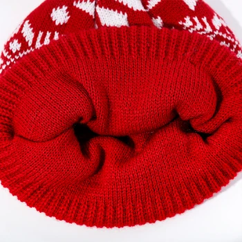 2020 Nuevo Copo de nieve Elk Pompón Gorro de Regalo de Navidad de la Moda de Invierno Cálido Tejido de punto Grueso de Sombrero para las Mujeres y los Hombres cap gorras sombrero
