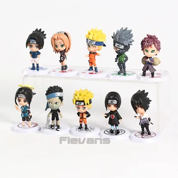 Naruto Uchiha Madara Uzumaki Naruto Sasuke Kakashi Sakura, Gaara Haku, Zabuza Momochi de PVC Mini Figuras de Juguetes 10pcs/set