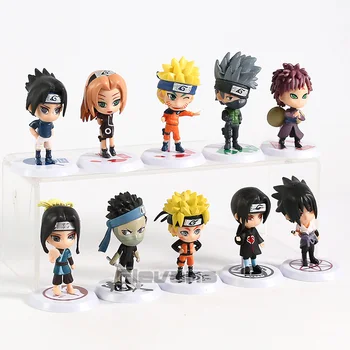 Naruto Uchiha Madara Uzumaki Naruto Sasuke Kakashi Sakura, Gaara Haku, Zabuza Momochi de PVC Mini Figuras de Juguetes 10pcs/set