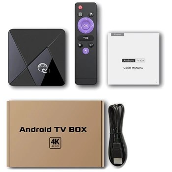 Q1 MINI Smart TV BOX Android 9.0 Youtube 2GB 16GB RK3328 Quad Core 2.4 GHz WIFI 4K Google Play Android TV Caja de Enchufe de la UE