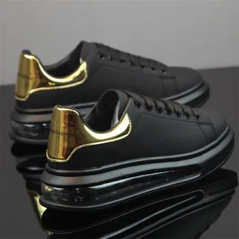De los hombres casual zapatos de la junta de zapatos de estilo coreano de moda de todos-partido de colchón de aire de las zapatillas de deporte de espesor inferior de la plataforma de los zapatos de los hombres de gran altura