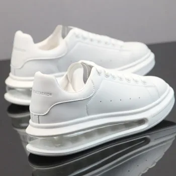 De los hombres casual zapatos de la junta de zapatos de estilo coreano de moda de todos-partido de colchón de aire de las zapatillas de deporte de espesor inferior de la plataforma de los zapatos de los hombres de gran altura