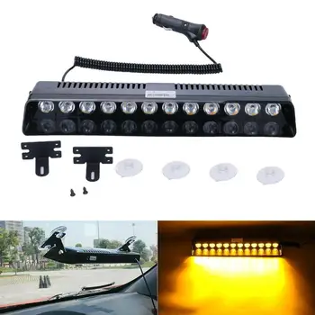 El Parabrisas del coche del LED Luces Estroboscópicas Intermitente Guión de Emergencia Lámpara Ámbar de Advertencia de 12V Envío de la Gota