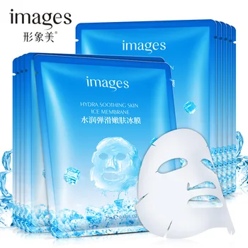 5pcs/lote de Imágenes Hidratante de Hielo Mascarilla Facial Nutritiva para Iluminar el Tono de Larga Duración Control de Aceite de Belleza de la Cara de la Máscara de Cuidado de la Piel