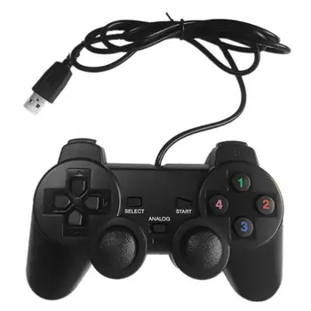 1PC USB con Cable Gamepad Joystick Single/Doble Vibración Joypad mando de Juego de la Manija para Ordenador PC Portátil