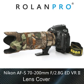 ROLANPRO Impermeable de la Lente de Camuflaje Capa de Cubierta para la Lluvia para Nikon Nikkor AF-S 70-200mm f/2.8 G ED VR II de la Lente de la funda Protectora de Armas de fuego