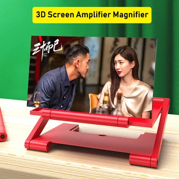 El plegamiento de la pantalla 3D amplificador lupa para Ampliada para smartphone Lupa de la pantalla de aumento de Amplificación del Proyector para el Teléfono Móvil de pie