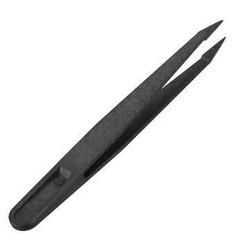 10 piezas de Plástico Negro de la Punta de la Cabeza Anti Estática de las Pinzas de 12 cm de Longitud