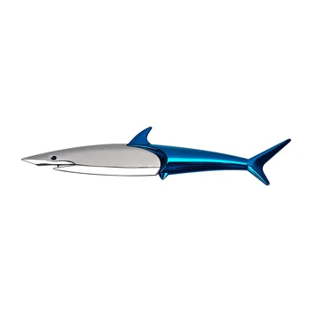 2pcs de Metales 3D Animal Tiburón etiqueta Engomada del Coche 18x3.7cm Auto Moto Azul de Plata Decorativos Emblema de Pegatinas Decal