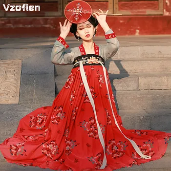 Antiguo Chino Tradicional Hanfu Mujer Elegante Nacional De Hadas Bordado Etapa Folklóricos Danza Traje Dinastía Han Cosplay Ropa