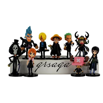 9Pcs/set caliente de la venta en Japón One Piece Luffy Nami, Chopper, Zoro, Sanji, Brook León de Oro Shiki PVC Figura de Juguete