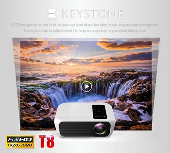 TOPRECIS T8 Proyector 4K Full HD 1080p Android 4500 Lúmenes de WIFI bluetooth 2G 16G LCD de cine en Casa proyector Multimedia Reproductor de Vídeo