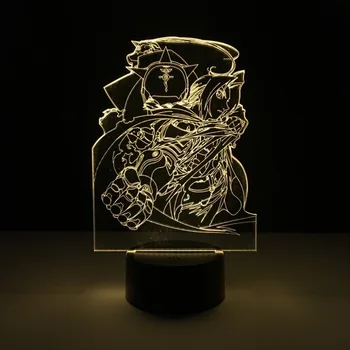 Fullmetal Alchemist 3D de la Lamparita de la APLICACIÓN de Control para la Decoración de la Habitación de los Niños USB Alimentado a Batería de Regalo de Cumpleaños Colorido Lámpara de Mesa