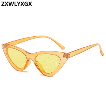 2020 Pequeñas nuevas Gafas de sol de las Mujeres de la Vendimia de Cateye Gafas de Marco Tinte Sexy Brillante Lente de ojo de Gato Gafas de Tonos uv400