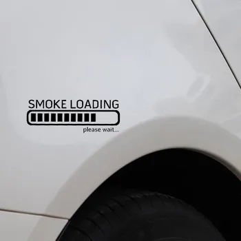 Creativo de HUMO CARGA por Favor Espere etiqueta Engomada del Coche Camión Diesel Powerstroke Negro/Plata Cubierta de Arañazos Impermeable de Pvc de 15 cm X 5.4 CM