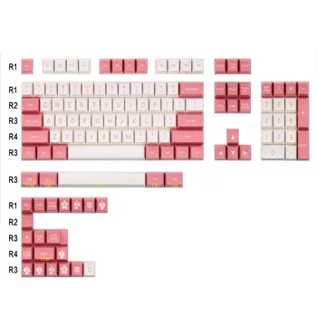 MAXKEY el Día de san Valentín rosa niña de coincidencia de color de los rótulos de las teclas SA de Doble disparo con ABS keycap 130 claves para MX interruptor mecánico de teclado