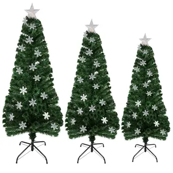 6/7 ft/ft 8 Árboles de Navidad Artificiales con Luces de Casa de Vacaciones de la Decoración de la Nieve Acudieron Árbol de Navidad Año Nuevo Árbol Verde-WWO66