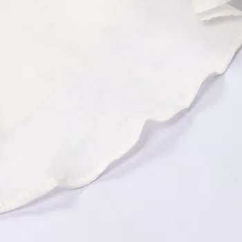 CHICEVER Blanco Verano Vestido de las Mujeres O el Cuello de la Linterna de la Manga Cintura Alta Vendaje Mini Delgado Plisado Vestidos de Mujer 2020 Moda Casual