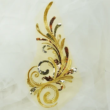 6Pcs 3D lentejuelas bordado de encaje parche flores apliques vestidos de novia diy ropa de pasarela, de la etapa de rendimiento de la tela de encaje