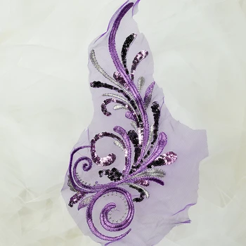 6Pcs 3D lentejuelas bordado de encaje parche flores apliques vestidos de novia diy ropa de pasarela, de la etapa de rendimiento de la tela de encaje