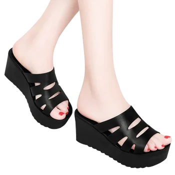 MOOLECOLE de las Mujeres de Moda de Verano Cuñas Zapatos de Sleeper Altura del Tacón 7.5 CM de Venta Directa de Fábrica Tamaño EUR35-39 Modelo de 70111