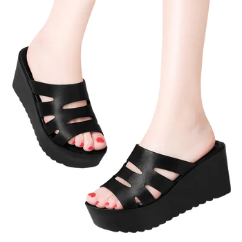 MOOLECOLE de las Mujeres de Moda de Verano Cuñas Zapatos de Sleeper Altura del Tacón 7.5 CM de Venta Directa de Fábrica Tamaño EUR35-39 Modelo de 70111