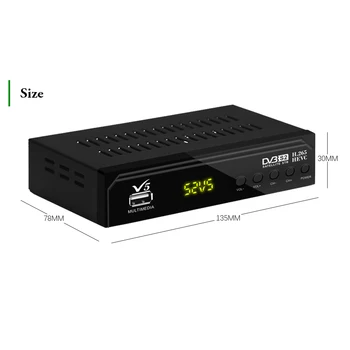 DVB-S2 V5 Receptor de Satélite Digital Caja de TV Sintonizador de HD H. 265 AC3 DVB-S2 Receptor Wifi USB de Captura de