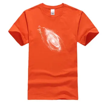 Astronomía galáctica Espacio de Arte de Impresión T-shirt Cosmonauta los Hombres de Algodón de Verano/Otoño Tops Camisetas camiseta de Alta Calidad de la Moda de la Camiseta