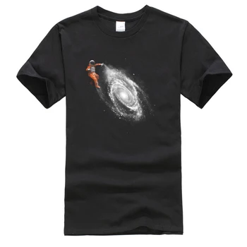 Astronomía galáctica Espacio de Arte de Impresión T-shirt Cosmonauta los Hombres de Algodón de Verano/Otoño Tops Camisetas camiseta de Alta Calidad de la Moda de la Camiseta