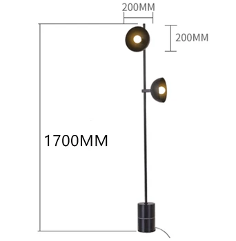 Doble Luz de Lámpara de Piso Último Piso de la Sala de la Lámpara Negro Lámpara de pie de Diseño Simple y de Moda para la Casa Moderna