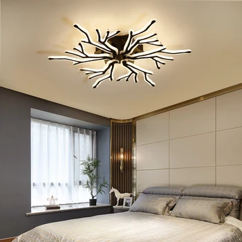 Moderno Acrílico Negro Araña para la sala de estar dormitorio Lustre de Techo Lámparas de Iluminación para el dormitorio de uso en el hogar