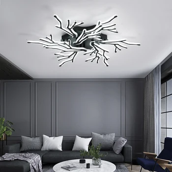 Moderno Acrílico Negro Araña para la sala de estar dormitorio Lustre de Techo Lámparas de Iluminación para el dormitorio de uso en el hogar