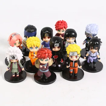 Naruto Shippuden Naruto Hinata Sakura Sasuke Itachi Kakashi Gaara Jiraiya PVC Figuras Coleccionables, Juguetes 12pcs/set