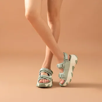 BeauToday Grueso Sandalias de las Mujeres de Malla de Correas de Gancho y Bucle de Verano al aire libre Damas Casual Zapatos de Plataforma hecha a Mano 38143