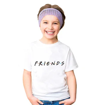 AMIGOS Impreso T-shirt la Mamá y la Hija de la Coincidencia de Ropa Casual de la Familia en Niños Camiseta+Mamá Camiseta de la Coincidencia de la Familia Trajes